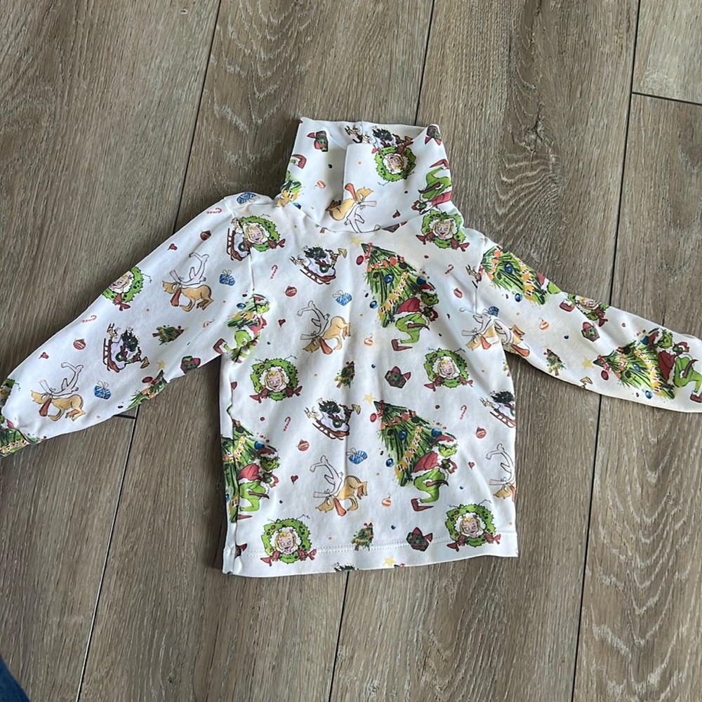 18 month boy grinch turtleneck shirt from smockingbird.